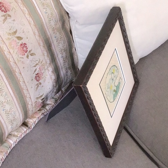 The Letter ‘e’ Framed Cross-stitch Cream Floral Square Free Standing - Picture 5 of 6